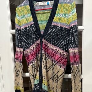 Sparrow Multicolor Geometric Knit Cardigan